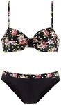 LASCANA B&uuml;gel-Bikini Damen schwarz-bedruckt Gr.42 Cup F