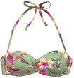 LASCANA B&uuml;gel-Bandeau-Bikini-Top Damen salbei-pink bedruckt Gr.40 Cup D