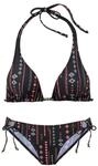 BUFFALO Triangel-Bikini Damen schwarz-bedruckt Gr.34 Cup A/B