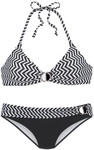 JETTE Triangel-Bikini Damen schwarz-wei&szlig; Gr.40 Cup C/D