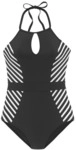 LASCANA Badeanzug Damen schwarz-wei&szlig;-goldfarben Gr.34 Cup A/B