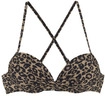 VIVANCE Push-Up-Bikini-Top Damen schwarz nougat bedruckt Gr.42