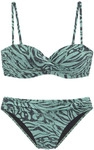 BRUNO BANANI B&uuml;gel-Bandeau-Bikini Damen jade bedruckt Gr.32 Cup A