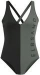 ELBSAND Badeanzug Damen schwarz-oliv Gr.36 Cup C/D