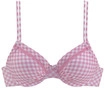 BUFFALO B&uuml;gel-Bikini-Top Damen rosa-kariert Gr.38 Cup B