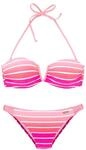 VENICE BEACH Bandeau-Bikini Damen pink-gestreift Gr.32 Cup A/B