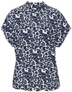 LASCANA Kurzarmbluse Damen blau leo Gr.42