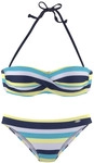 VENICE BEACH Bandeau-Bikini Damen marine-gelb-gestreift Gr.32 Cup A