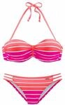VENICE BEACH B&uuml;gel-Bandeau-Bikini Damen pink-gestreift Gr.34 Cup B