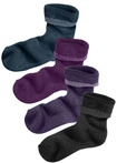 LAVANA Kuschelsocken Damen 1x petrol, 1x beere, 1x lila, 1x schwarz Gr.39-42