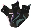 LASCANA ACTIVE Wandersocken Damen 1x schwarz-lila, 1x schwarz-rosa, 1x...