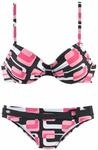 KANGAROOS B&uuml;gel-Bikini Damen schwarz-rosa Gr.36 Cup B