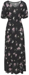 VIVANCE Maxikleid Damen schwarz-mauve bedruckt Gr.46