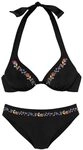 BUFFALO B&uuml;gel-Bikini Damen schwarz-bestickt Gr.40