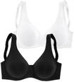 PETITE FLEUR BY LASCANA Minimizer-BH Damen schwarz+wei&szlig; Gr.75D