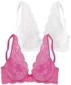 PETITE FLEUR Push-up-BH Damen pink+wei&szlig; Gr.90D