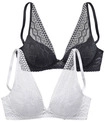 PETITE FLEUR Push-up-BH Damen schwarz+wei&szlig; Gr.85C