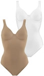 NUANCE BY LASCANA T-Shirt-Body Damen nougat+wei&szlig; Gr.75