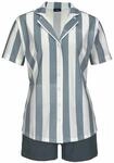 VIVANCE DREAMS Damen Shorty grau-wei&szlig; Gr.32/34