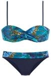 LASCANA B&uuml;gel-Bandeau-Bikini Damen blau-bedruckt Gr.40 Cup B