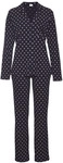 S.OLIVER Damen Pyjama dunkelblau Krawattenmuster Gr.44/46