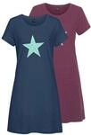 VIVANCE DREAMS Damen Nachthemd bordeaux, marine Gr.32/34