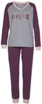 KANGAROOS Damen Pyjama bordeaux-grau-meliert Gr.32/34