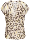 LASCANA Kurzarmbluse Damen sand-taupe bedruckt Gr.38