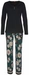 S.OLIVER Damen Pyjama schwarz-dunkelgr&uuml;n Gr.36/38
