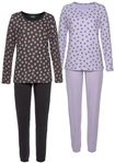 VIVANCE DREAMS BY LASCANA Damen Pyjama flieder, schwarz Gr.32/34