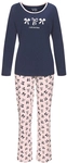 VIVANCE DREAMS BY LASCANA Damen Pyjama marine/rosa-gemustert Gr.48/50