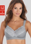 PETITE FLEUR Soft-BH Damen silber + wei&szlig; Gr.95G