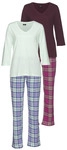 H.I.S Damen Pyjama mint-kariert, bordeaux-kariert Gr.32/34