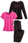 VIVANCE DREAMS Damen Pyjama pink-schwarz Gr.32/34