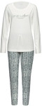 VIVANCE DREAMS Damen Pyjama wei&szlig;-gr&uuml;n-gestreift Gr.36/38