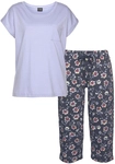 VIVANCE DREAMS Damen Capri-Pyjama dunkelblau-gebl&uuml;mt Gr.32/34