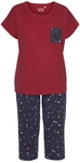 VIVANCE DREAMS Damen Capri-Pyjama rot-navy Gr.32/34