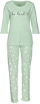 VIVANCE DREAMS Damen Pyjama jade-gemustert Gr.32/34