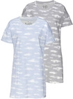 VIVANCE DREAMS Damen Sleepshirt hellblau-wei&szlig;-gemustert Gr.32/34
