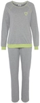 VIVANCE DREAMS Damen Pyjama hellgrau-meliert Gr.32/34