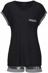 LASCANA Damen Shorty schwarz-gemustert Gr.32/34