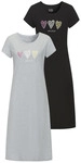 VIVANCE DREAMS Damen Nachthemd grau/schwarz Gr.36/38