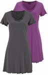 VIVANCE DREAMS Damen Nachthemd lila, anthrazit Gr.32/34