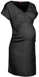 LASCANA Damen Umstandsnachthemd schwarz mit wei&szlig;en Punkten Gr.32/34