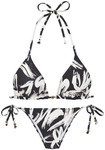 FRENCH CONNECTION Triangel-Bikini Damen schwarz-creme bedruckt Gr.44 Cup C/D