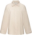 LASCANA Damen Pyjamaoberteil beige-wei&szlig; gemustert Gr.32