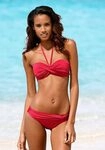 LASCANA B&uuml;gel-Bandeau-Bikini Damen rot Gr.34 Cup B