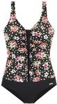 LASCANA Badeanzug Damen schwarz-bedruckt Gr.38 Cup E