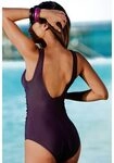 LASCANA Badeanzug Damen aubergine Gr.38 Cup F