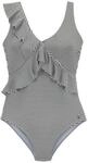 LASCANA Badeanzug Damen gestreift-schwarz-wei&szlig; Gr.42 Cup B